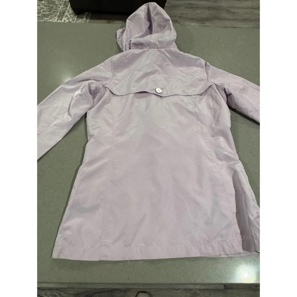 Lands End Kids‎ Girls Lavender Hooded Lightweight Rain Jacket Size L